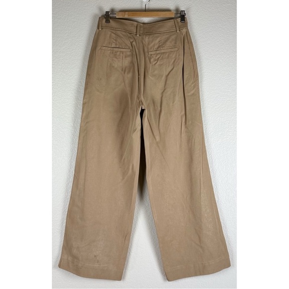 Everlane NWT *** FLAWED ***The Way High Drape Pants Tan / Ash Brown, size 6S - Picture 4 of 15